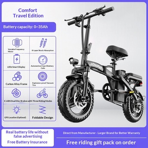 Bicicleta Eléctrica Plegable de 14 Pulgadas, 400W, 48V, 8AH, con Batería de Litio, Doble Amortiguación Delantera, desde Almacén en EE. UU. - Product Image 6