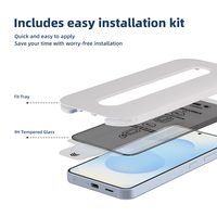 Protection d'écran anti-rayures 9H transparente avec outil d'application facile pour iPhone 13 14 15 16 16E 17 Pro Max Plus
