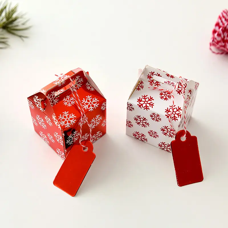 Die neue 4 Stück/Stück Mini Geschenk box Weihnachts baums chmuck kann kleine Geschenk Weihnachts dekorationen setzen