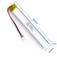 Baterai Polimer Semi-solid State Slim Lipo yang Dapat Disesuaikan 3.7V 900mAh Baterai Pouch Garansi 12 Bulan 500 Siklus untuk Perangkat yang Dapat Dipakai