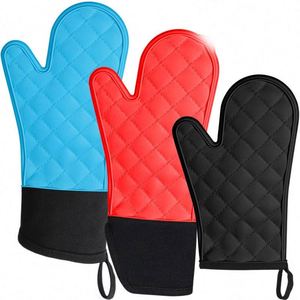 Christmas Printed Cotton Oven Gloves Comfortable <b>Microwave</b> Mittens with Holiday Logo Gift Idea - Product Image 1