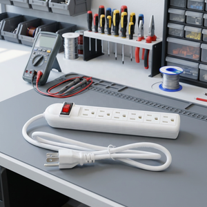 Regleta de alimentación Linsheng de 6 pies <span class=keywords><strong>con</strong></span> certificación ETL, 6 tomas de corriente estadounidenses, <span class=keywords><strong>cable</strong></span> de extensión SJT de 14/3 y <span class=keywords><strong>interruptor</strong></span> de reinicio para electrodomésticos. - Product Image 2
