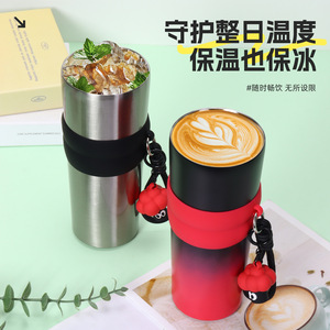 Vaso de acero inoxidable 316 con aislamiento y pajita para mujeres, para viajes. - Product Image 2