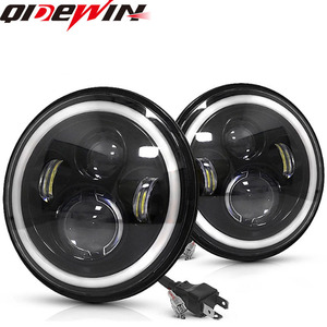 Faros Delanteros LED Redondos Qidewin de 7 Pulgadas con Aro de Ángel para Jeep Wrangler, Motocicletas Harley Davidson y Automóviles - Product Image 5