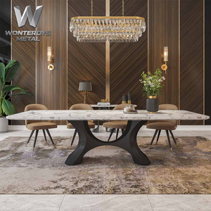 Pieds de table à manger <span class=keywords><strong>en</strong></span> fer rustique industriel pour plateau <span class=keywords><strong>en</strong></span> bois massif, marbre ou pierre, accessoires de meubles - Product Image 4