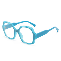 Lunettes Twooo T1606, nouvelles lunettes carrées à fleurs, personnalisées, minimalistes, octogonales, rectangulaires, anti-lumière bleue