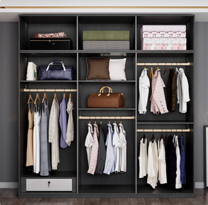 Armoire pliante moderne en chêne avec portes coulissantes pour rangement <span class=keywords><strong>de</strong></span> chambre à coucher, idéale pour petits espaces, penderie ajustable - Product Image 1