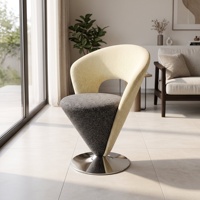 Fauteuil pivotant d'appoint en tissu de designer, chaise individuelle unique, chaise de loisirs à base métallique pour hall d'hôtel et salle d'exposition