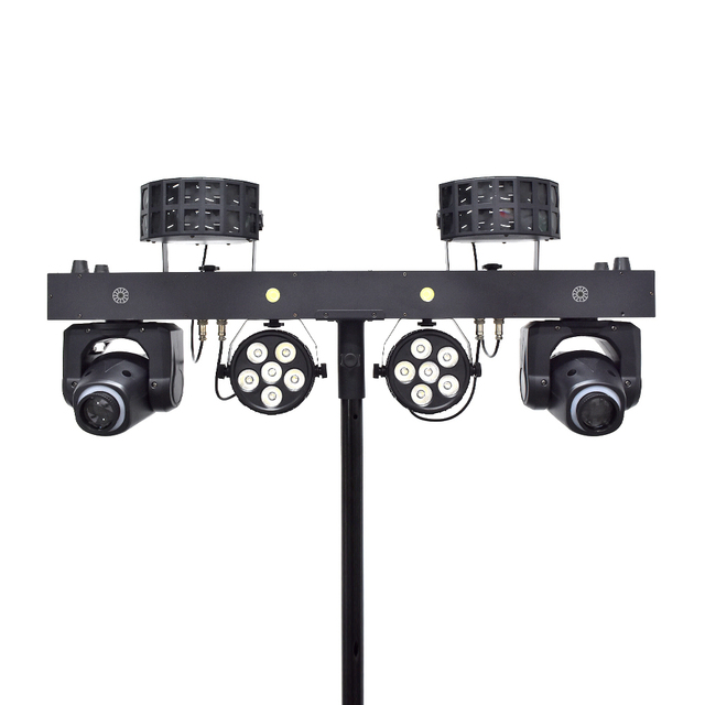 Redsun GigBar DJ Lighting System with Stand Portable 300W RGBWA 4-in-1 Par Lights DMX512 Strobe for Disco Party Concert Stage