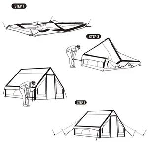 Carpa Inflable de Dos Habitaciones, Tela Oxford, Columnas de Aire, Fácil de Instalar, Gran Espacio, Impermeable, para Campamento al Aire Libre - Product Image 5