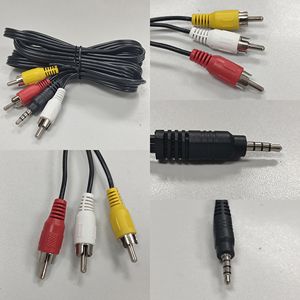 Câble audio-vidéo vintage 3,5 mm vers 3 RCA avec connecteurs plaqués or pour <span class=keywords><strong>tourne</strong></span>-<span class=keywords><strong>disque</strong></span>, magnétoscope, haut-parleur de style ancien, système Hi-Fi - Product Image 6