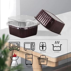 Bandeja/Caja de Plástico PP Dorada VANTUR, Desechable, Reciclable, Cuadrada, para Pasteles, Postres, Dulces, Embalaje para Alimentos en Cadena de Frío - Product Image 2