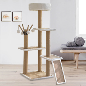 Hot Sale Natural Wood <b>Cat</b> Furniture <b>Scratch</b> <b>Post</b> House Condo Tower <b>Cat</b> <b>Tree</b> - Product Image 3