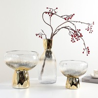 Décoration d'intérieur, vase à fleurs hydroponique moderne de luxe, ensemble de pots en verre pour la décoration de la table de salon, cadeaux