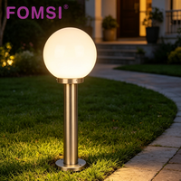 Lampe de jardin LED extérieure FOMSI, étanche, en acier inoxydable, éclairage décoratif pour pelouse, IP44, globe en verre, lampadaire de chemin