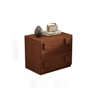 Armoire modulaire Carmen vintage en bois massif, style traditionnel et moderne, table de chevet créative avec 2 tiroirs et porte à panneaux pour chambre et salon