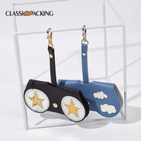 Boîtes d'emballage de lunettes portables avec pince à lunettes de soleil anti-pression housse de protection pendentif Expression lunettes de soleil pochette sac