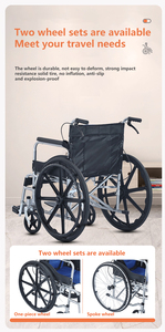 Fauteuil roulant pliable manuel utilisé médical de voyage portatif pour les aînés et les fauteuils roulants pour les personnes handicapées avec le parapluie - Product Image 4