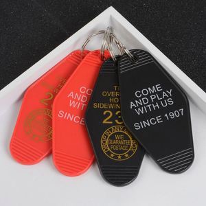 CY Wholesale Custom Promotional Multiple Color DIY Print Hotel <b>Name</b> Acrylic Vintage Hotel Keychain - Product Image 5