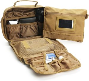 Kit Dopp de almacenamiento cosmético colgante de baño de viaje grande táctico para bolsa con Material de PU y cierre de cremallera - Product Image 3