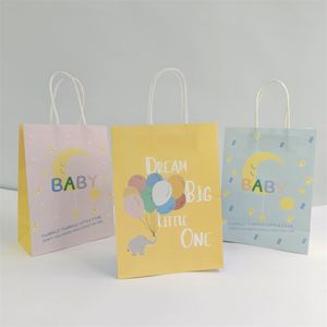 16*8*22cm Kraft Paper Gift <b>Bags</b> With Handles for Baby Shower Decorations for <b>Crafts</b> and Candles-Bulk - Product Image 5