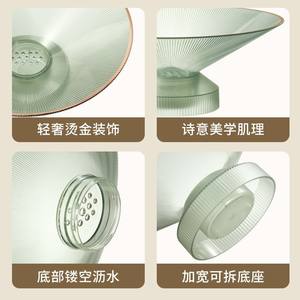 Plato de frutas de lujo, redondo, de gran capacidad, drenable, de plástico, para la sala de estar, mesa de café, para servir dulces y bocadillos. - Product Image 3