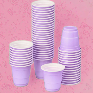 Lot de 50 gobelets jetables personnalisés en PS violet à paroi simple de 2 oz pour vin/bière/jus - Product Image 3