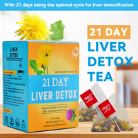Tisane Détoxifiante pour le Foie Chinaherbs, Marque Privée, Sans OGM, Cure de 21 Jours, à base de Plantes GMP, avec Graines de Chardon-Marie pour le Soin et la Détoxification Hépatique