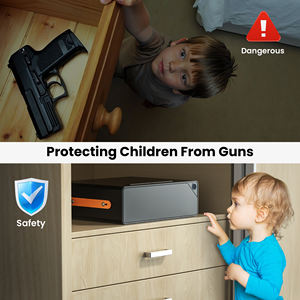 خزنة ذكية صغيرة للمنزل والفنادق مع فتح سريع ببصمة الإصبع وكلمة المرور والمفتاح وتطبيق الهاتف، خزنة آمنة للأسلحة مع كابل أمان - Product Image 4