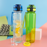 Bouteille d'eau en plastique Tritan sans BPA avec infuseur de fruits filtre infuseur de citron infuseur de thé en verre céramique bouteille de boisson en matériau PC