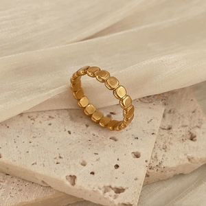 SUMMLY-Bagues vintage en acier inoxydable plaqué <span class=keywords><strong>or</strong></span> 18 carats, petits <span class=keywords><strong>cubes</strong></span>, bijoux tendance - Product Image 3
