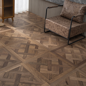 Parquet en bois multicouche lisse en noyer noir couleur naturelle Grade AB durable, système T&G 15mm, style Versailles pour maison de luxe - Product Image 2
