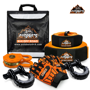 Kit de récupération tout-terrain pour boue, sable, neige : sangle de <span class=keywords><strong>remorquage</strong></span>, sangle de récupération, sangle d'extension de treuil, protection d'arbre, manille à D pour VTT, Jeep, SUV - Product Image 1