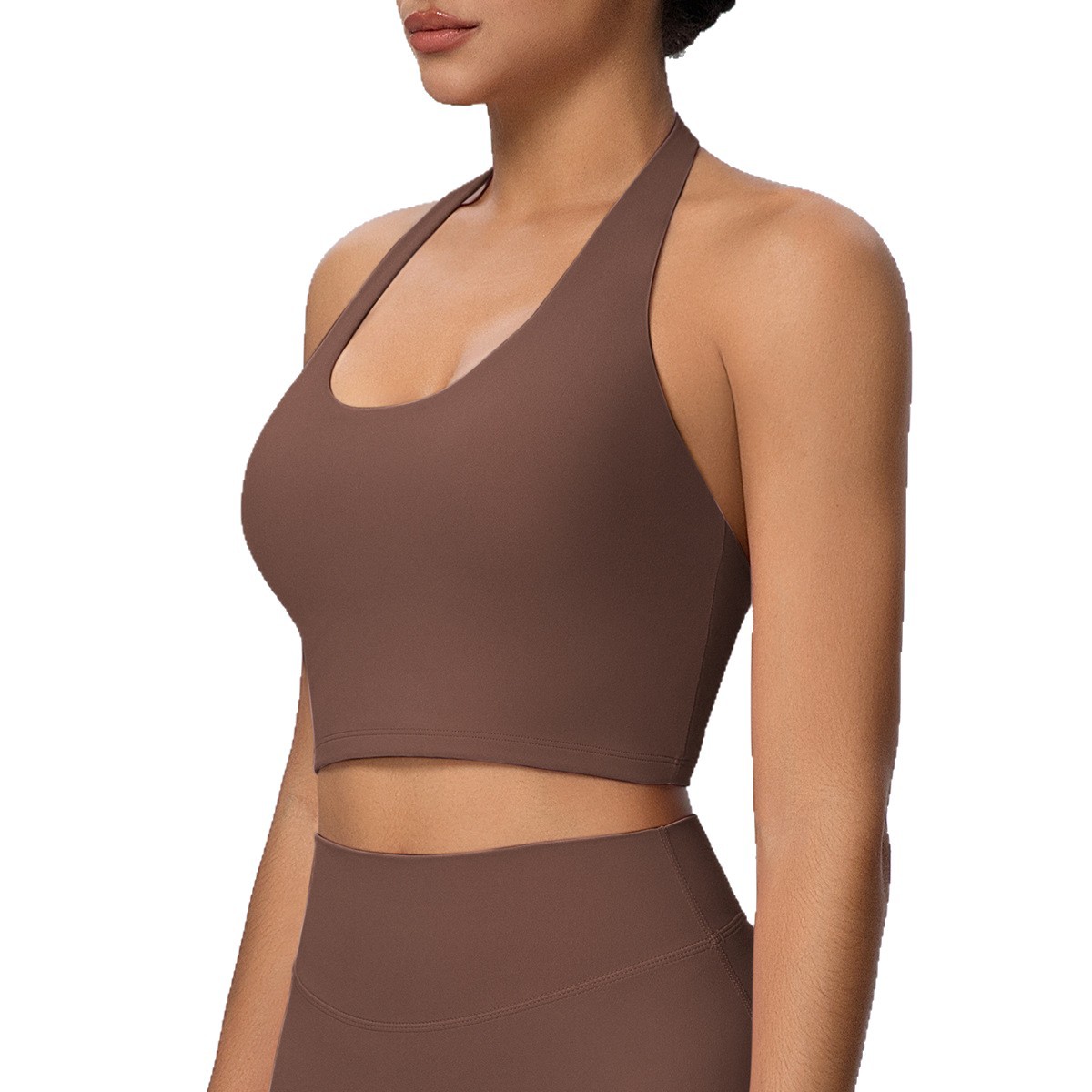 New Cross Border Beauty Back Halter Neck Vest Shockproof Breathable Nylon Spandex Tank Top for Running Fitness Yoga Women