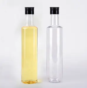 מזון כיתה 250ml 500ml 750ml 1L ריק כיכר פלסטיק רוטב בקבוקי 1 ליטר פלסטיק בקבוק זית שמן בתפזורת מכירה