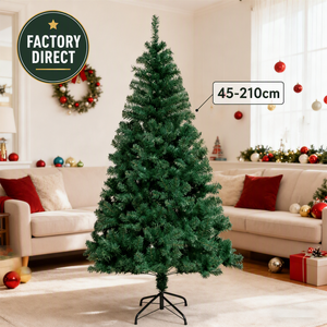 Arbre <span class=keywords><strong>de</strong></span> Noël artificiel réaliste en PVC vert <span class=keywords><strong>de</strong></span> 1,5 à 6 pieds, écologique, avec support, pour la décoration intérieure - Vente en gros - Product Image 1