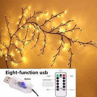 Luces LED de Cadena con Forma de Planta de Ratán, Impermeables, con Control Remoto, para Uso en Interiores/Exteriores, Estudios de Transmisión en Vivo, Decoraciones de Halloween