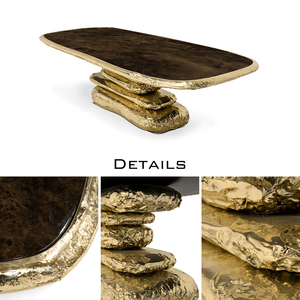 Luxury Brass And <strong>Marble</strong> <strong>Top</strong> Dining <strong>Table</strong> Hotel Banquet Restaurant Villa Designer High-end Golden Dining <strong>Table</strong> - Product Image 6