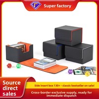 Boîte à cartes en cuir PU écologique personnalisable, fermeture magnétique à rabat, grande capacité, logo imprimé, jeu de cartes, PTCG Star