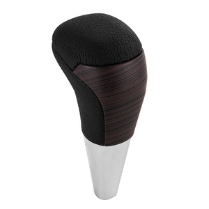 Toyota Prado Gear <b>Shift</b> <b>Knob</b> Dark Brown Wood Grain Leather Automatic Ergonomic Car Modification Part - Product Image 1