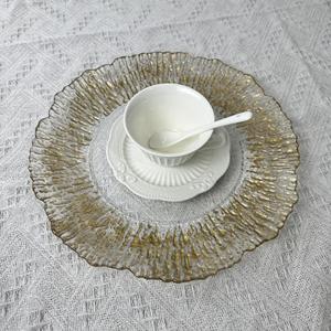 Nouvelle décoration de Noël et de mariages Vintage Round Design Gold Edge Reef en plastique Hot Gold Plate Eco-Friendly - Product Image 4