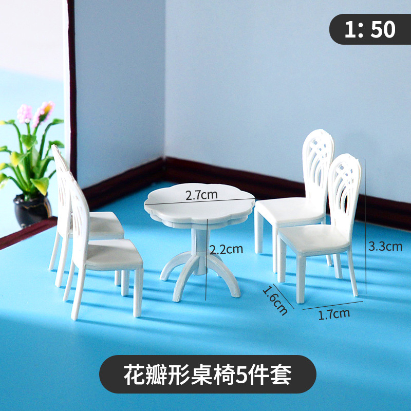 Ensemble table et chaises 5 pièces en forme de pétale