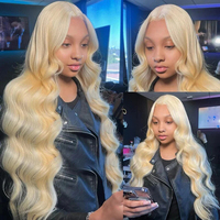 Expédition Rapide 3 paires/lot Perruques Lace Front en Cheveux Humains Brésiliens Remy, Longues Blondes, HD Transparentes, avec Baby Hair, Densité 250%