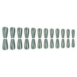 <span class=keywords><strong>Faux</strong></span> Ongles à Presser Réutilisables pour Femmes, Couverture Complète, Forme Ballerine Moyenne, Vert Sauge Pailleté Brillant, Style Français, en ABS, pour Usage Quotidien et Soirées, Beauté - Product Image 5
