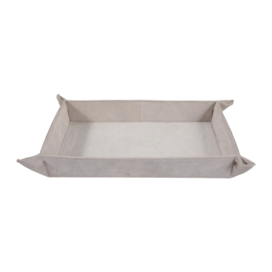 Vassoio in camoscio con dettagli in pelo di animali, rettangolare, centrotavola decorativo per tavolino da caffè, camera da letto o mobile da bagno - Product Image 5