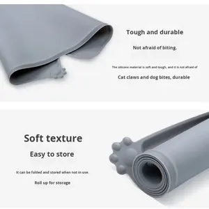 Hersteller Lagerware Moderne 1,5mm Dicke Silikon-Haustiermatte Anti-Verschütt Wasserdichte Rutschfeste Hundematte Leicht zu Reinigende Katzen- und Hunde-Essmatte - Product Image 3