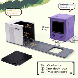 Étui pour jeu de cartes adapté à 120 cartes à simple enveloppe, boîte de rangement magnétique en PU avec 2 diviseurs pour TCG/PTCG - Product Image 6