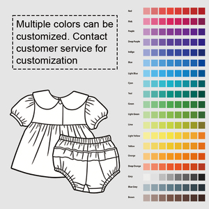 <span class=keywords><strong>Completo</strong></span> estivo casual da principessa per bambina, 2 pezzi, con ricamo in pizzo, colletto Peter Pan vintage, top a maniche lunghe e pantaloncini con volant. - Product Image 6