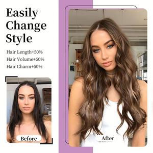 Cheveux humains pour extensions Halo 10-30 pouces Toutes les couleurs Longue durée Confort 100% Cheveux brésiliens Remy Lisses Extensions de cheveux à la machine - Product Image 6