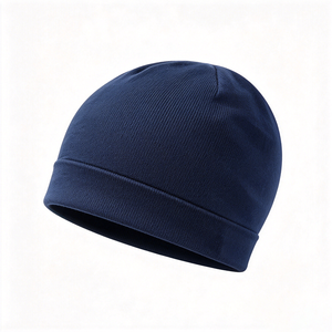 Bonnet unisexe ACE en mélange acrylique/laine, bleu marine uni, chaud, extensible, pour l'hiver, le quotidien, le ski et la randonnée - Product Image 2